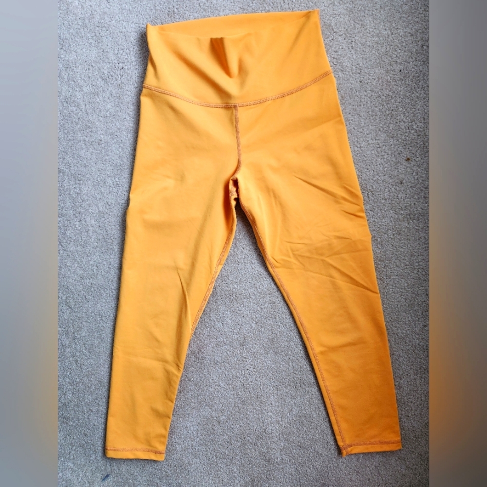 DYI crop leggings, papaya (color), size medium.